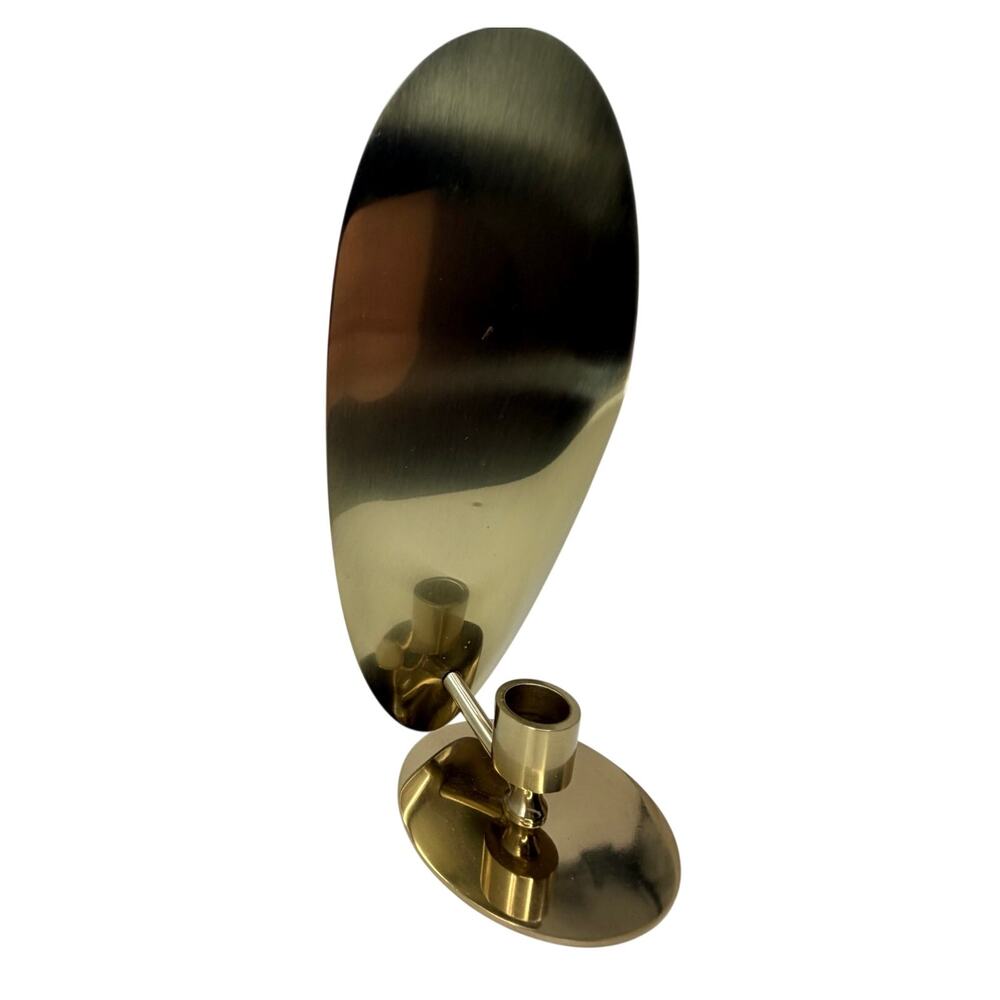 H&M Home Gold Tone Metal Minimalist Taper Pillar Candle Holder